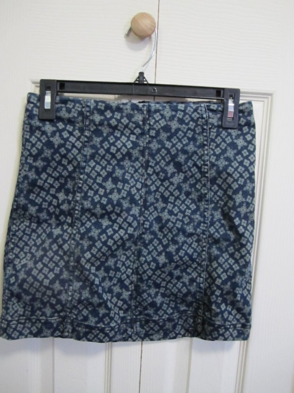 Free People Blue Patterned Mini Skirt